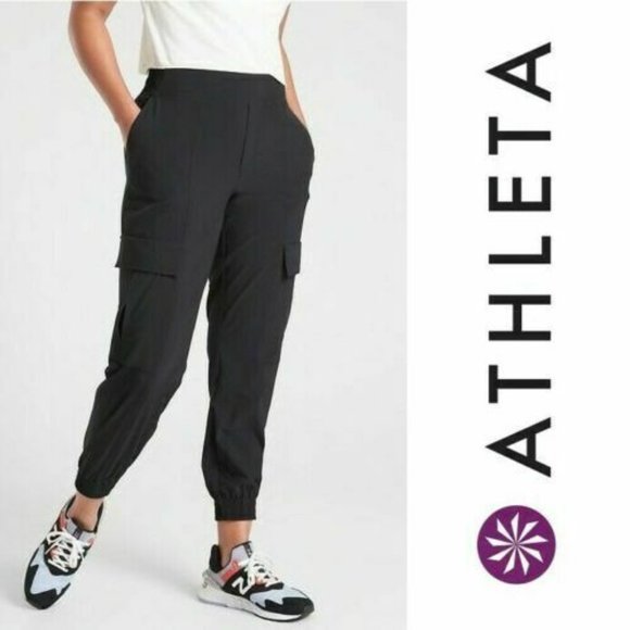 Athleta Pants - Athleta Chelsea Utility Cargo Jogger Pants Black Women's Size 12 H12968